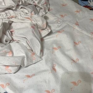 Flamingo Print White and Pink Bedding Set frank & LULU
